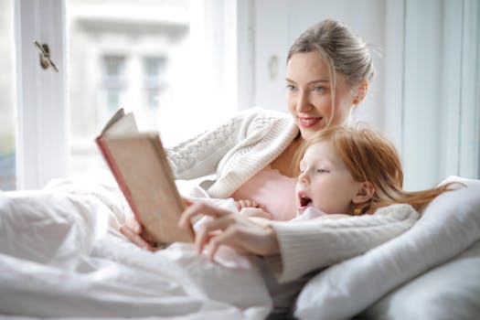 family reading together