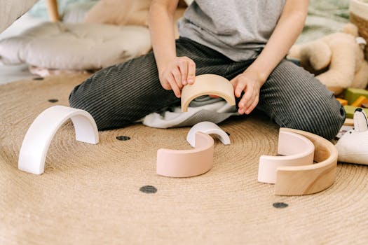 child playing with blocks