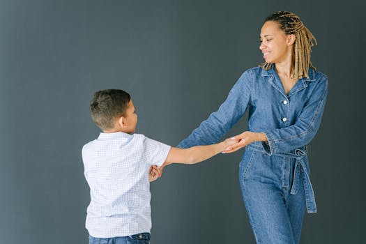 family dancing together