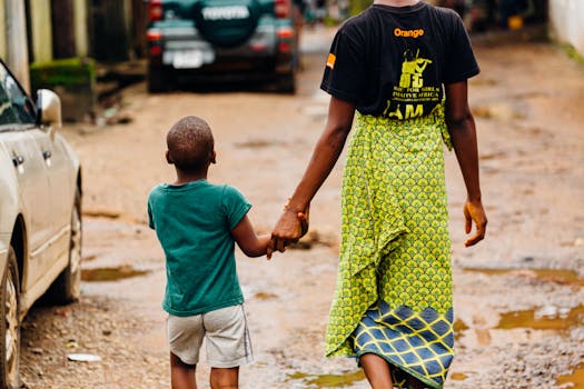 Image of a parent and child discussing safety