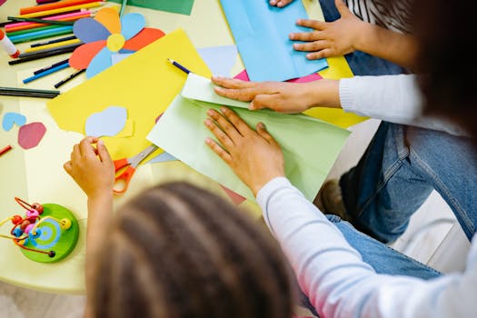 children engaging in art activities