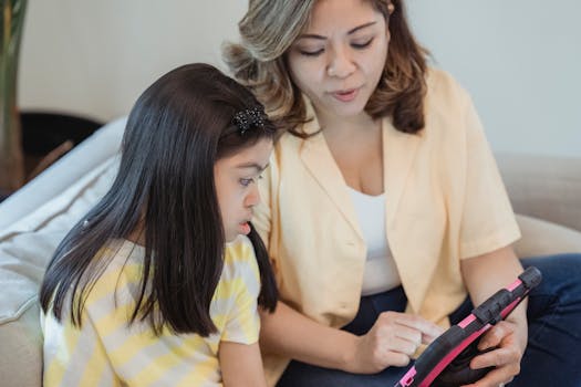 Parents engaging in tech talk with their children
