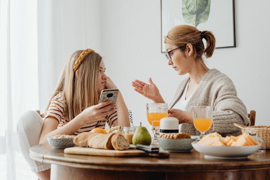 parent talking to child